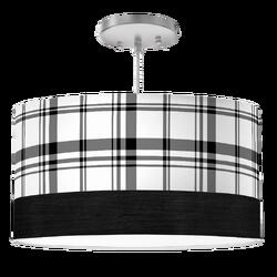 Selections by Chaumont Ltd. DBA SBC Interior Decor Big Sur Drum Pendant Light Plaid Black