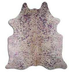 Rug Addiction, iNC ACID WASHED HAIR ON COWHIDE COLORFUL METALLIC ON WHITE