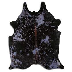 Rug Addiction, iNC ACID WASHED HAIR ON COWHIDE DISTRESSED NAVY BLUE