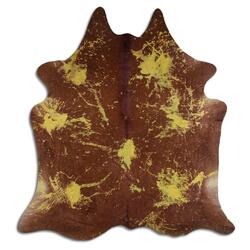 Rug Addiction, iNC ACID WASHED HAIR ON COWHIDE DISTRESSED YELLOW