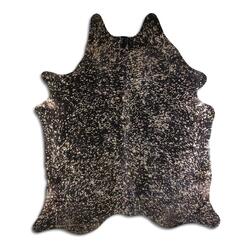 Rug Addiction, iNC ACID WASHED HAIR ON COWHIDE GOLD METALLIC ON BLACK