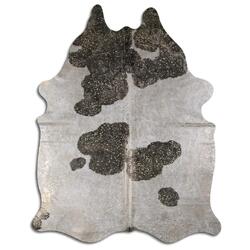 Rug Addiction, iNC ACID WASHED HAIR ON COWHIDE GOLD METALLIC ON BLACK AND WHITE