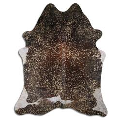 Rug Addiction, iNC ACID WASHED HAIR ON COWHIDE GOLD METALLIC ON BROWN AND WHITE