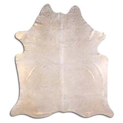 Rug Addiction, iNC ACID WASHED HAIR ON COWHIDE GOLD METALLIC ON WHITE