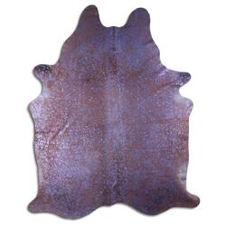 Rug Addiction, iNC ACID WASHED HAIR ON COWHIDE PURPLE METALLIC ON BROWN