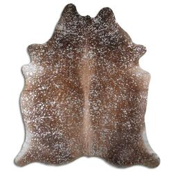 Rug Addiction, iNC ACID WASHED HAIR ON COWHIDE SILVER METALLIC ON BROWN