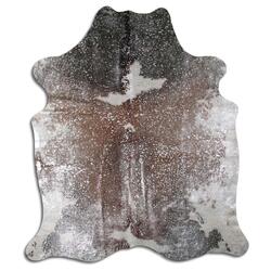 Rug Addiction, iNC ACID WASHED HAIR ON COWHIDE SILVER METALLIC ON TRICOLOR