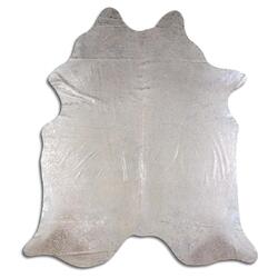 Rug Addiction, iNC ACID WASHED HAIR ON COWHIDE SILVER METALLIC ON WHITE