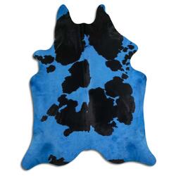 Rug Addiction, iNC DYED HAIR ON COWHIDE BLACK AND WHITE DYTED NAVY BLUE