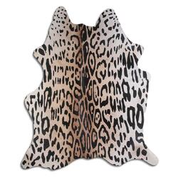 Rug Addiction, iNC PRINTED HAIR ON COWHIDE AMAZON JAGUAR ON BEIGE