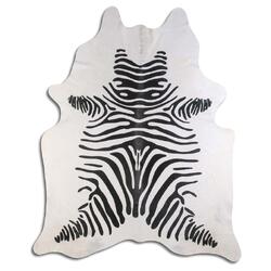 Rug Addiction, iNC PRINTED HAIR ON COWHIDE ZEBRA ON WHITE
