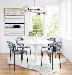 Zuo Modern Contemporary Inc Clyde Dining Chair (Set of 2) Leaf Print & Black