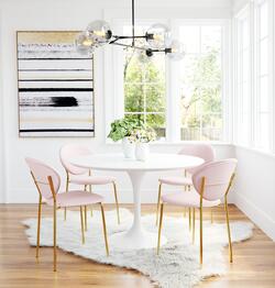 Zuo Modern Contemporary Inc Clyde Dining Chair (Set of 2) Pink & Gold