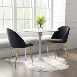 Zuo Modern Contemporary Inc Cozy Dining Chair (Set of 2) Black & Gold