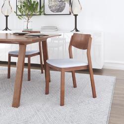 Zuo Modern Contemporary Inc Desdamona Dining Chair (Set of 2) Light Gray & Walnut