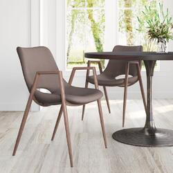 Zuo Modern Contemporary Inc Desi Dining Chair (Set of 2) Brown & Walnut