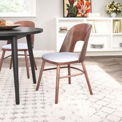 Zuo Modern Contemporary Inc Iago Dining Chair (Set of 2) Light Gray & Walnut