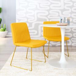 Zuo Modern Contemporary Inc Joy Dining Chair (Set of 2) Yellow