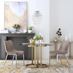 Zuo Modern Contemporary Inc Magnus Dining Chair (Set of 2) Brown & Silver