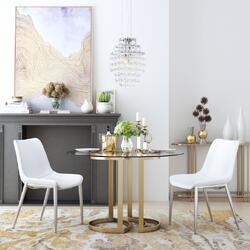 Zuo Modern Contemporary Inc Magnus Dining Chair (Set of 2) White & Silver