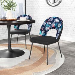 Zuo Modern Contemporary Inc Merion Dining Chair (Set of 2) Multicolor Print & Black