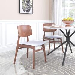 Zuo Modern Contemporary Inc Othello Dining Chair (Set of 2) Light Gray & Walnut