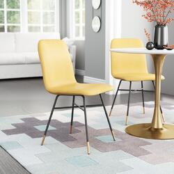 Zuo Modern Contemporary Inc Var Dining Chair (Set of 2) Yellow