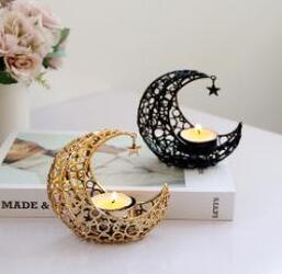 Luxury Home Decor Moon Candlestick Metal Ornaments Modern Luxury Home Decor