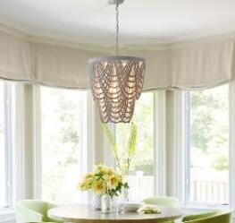 Living Room Bohemian Style Wooden Bead Chandelier In Living Room