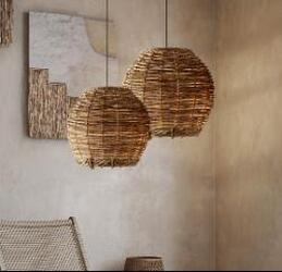 Rattan Chandelier Rattan Chandelier At The Bedside Of Wabi Sabi B&B Study Room