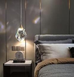 Three-Head Chandelier All Copper Light Luxury Crystal Chandelier Modern Minimalist Restaurant Three-Head Chandelier