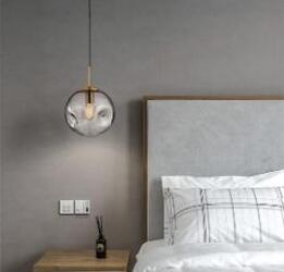 Glass Ball Bedroom Chandelier Nordic Light Luxury Concave-convex Glass Ball Bedroom Chandelier