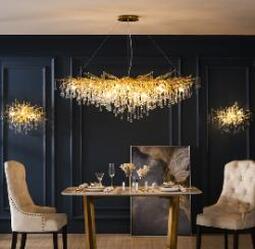 Drop Crystal Lamp Atmosphere Postmodern Light Luxury Chandelier Water Drop Crystal Lamp Atmosphere