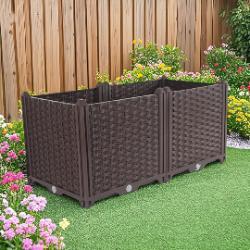 SOGA 80cm Raised Planter Box Vegetable Herb Flower Outdoor Plastic Plants Garden Bed Deepen