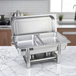 SOGA Double Tray Stainless Steel Chafing Catering Dish Food Warmer