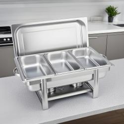 SOGA Triple Tray Stainless Steel Chafing Catering Dish Food Warmer