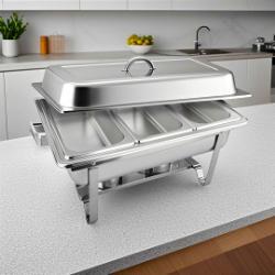 SOGA SOGA 3L Triple Tray Stainless Steel Chafing Food Warmer Catering Dish