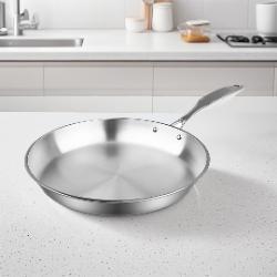 SOGA SOGA Stainless Steel Fry Pan 34cm Frying Pan Top Grade Induction Cooking FryPan