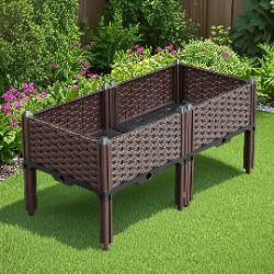SOGA SOGA 2X 80cm Raised Planter Box Vegetable Herb Flower Outdoor Plastic Plants Garden Bed with Legs
