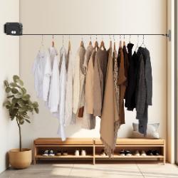 SOGA SOGA 2X  160mm Wall-Mounted Clothes Line Dry RackBlack