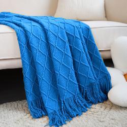 SOGA SOGA 2X RBlue Diamond Pattern Blanket