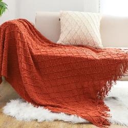 SOGA SOGA 2X Red Diamond Pattern Blanket