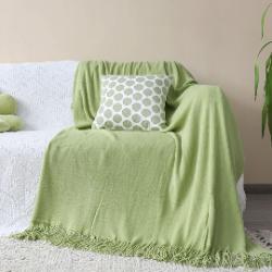 SOGA SOGA 2X Green Acrylic Throw Blanket