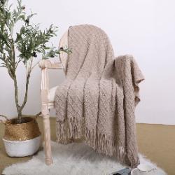 SOGA SOGA 2X Coffee Diamond Pattern Blanket