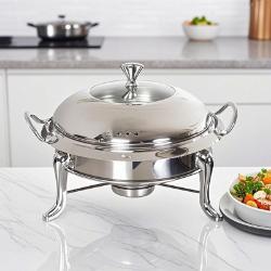 SOGA SOGA 4X Stainless Steel Round Buffet Chafing Dish Cater Food Warmer Chafer with Glass Top Lid