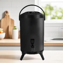 SOGA SOGA 8X 12L Stainless Steel Insulated Milk Tea Barrel Hot and Cold Beverage Dispenser Container with Faucet Black