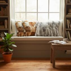 SOGA SOGA 6PC 45cm Cowhide Patchwork, Pure White Textured & Faux Fur Decorative Pillow cover Set