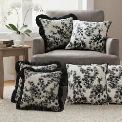 SOGA SOGA 6PC 45cm Vintage Black Floral Pillow Cover Set – Decorative Sofa & Bed Cases