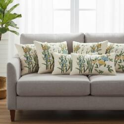 SOGA 6PC Pillowcase Set – 4x 45cm Botanical Garden & 2x 30x50cm Meadow Decorative Covers