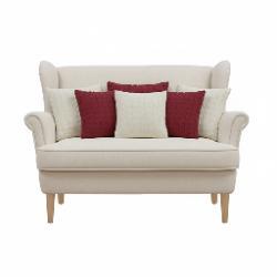 SOGA 6PC Deep Red Cable Knit & Classic Cream Decorative Pillowcase Set 45cm